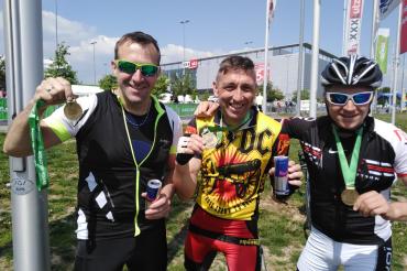 Im Bild nach der Zielankunft (v.l.n.r.): Bernd Spielberger, Markus Probst, Thomas Braun 