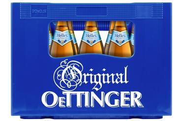 Ab sofort hat das Rautenmusster einen hellblauen Look und aus OeTTINGER Hell ist OeTTINGER Helles geworden.