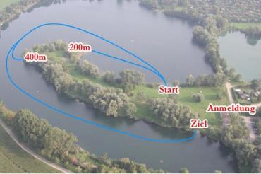 Das Bild zeigt den Lageplan des 9. Jedermannschwimmens.