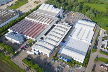 Das Bild zeigt das Unternehmen GEDA aus der Luft