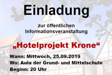 Plakat "Hotelprojekt Krone"