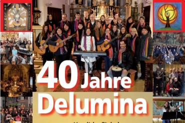 Das Bild zeigt ein Plakat zum 40-jährigen Jubiläum Deluminas 