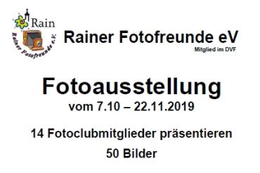 Plakat der Rainer Fotofreunde
