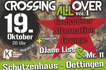 Das Bild zeigt einen Flyer für das Rockkonzert im Schützenhaus Oettingen
