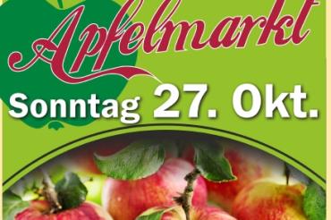 Das Bild zeigt das Plakat des 7. Apfelmarktes in Oettingen