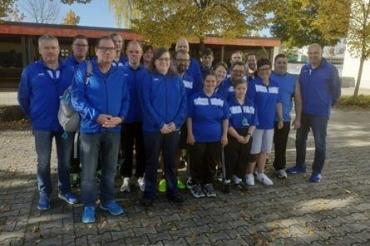 Auf dem Bild hinten von links: Mickel Schwab, Stefan Moldt, Christina Blischke, Stefan Biedermann, Erhard Fickel, Martin Wolf, Betreuer Johannes Lechner. Mittlere Reihe: Betreuer Josef Handschiegel, Andreas Max, Werner Wiedemann, Steffi Krüger, Jürgen Lindner, Michael Lierheimer, Trainer Dieter Jackwerth Vorne von links: Betreuer Lothar Behnke, Alexandra Kreß, Jasmin Ziegler, Margit Bachmann, Monika Büttner.