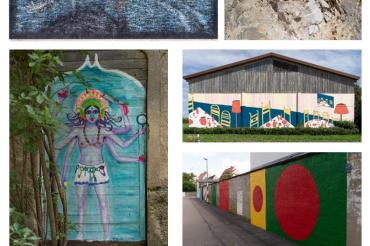 Wand-Kunstwerke des Kunstpfades