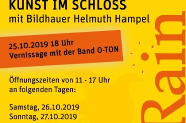 Das Bild zeigt ein Plakat zur Kunstausstellung im Schloss Rain