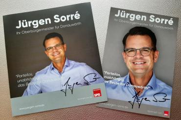 Flyer des SPD-Kandidaten Jürgen Sorré für OB-Wahl Donauwörth 2020
