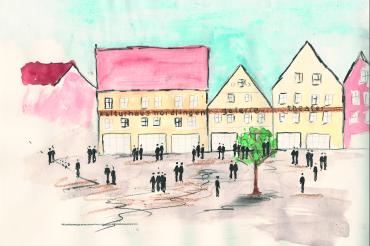 Künstlerische Darstellung Kulturhaus Nördlingen