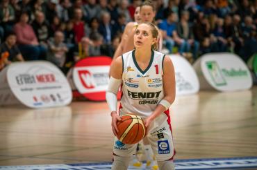 Leslie Vorpahl: trotz ihrer soliden Vorstellung mit 11 Punkten und 10 Rebounds gelang den Angels gegen Saarlouis diesmal kein Heimsieg