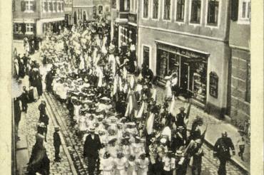 Stabenfest um 1900, Postkarte. v. Mark Sussman