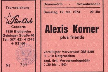 Donauwörther Eintrittskarte von 1973. 