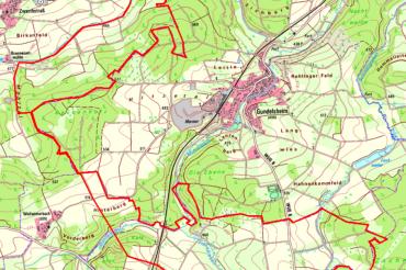 Die Karte zeigt die Sperrgebiete südlich Westenbrunnenbach und nördlich Weilheim und Rehau 