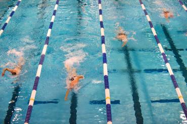 Schwimmer im Hallenbad