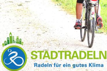 Radfahrer mit Logo Stadtradeln
