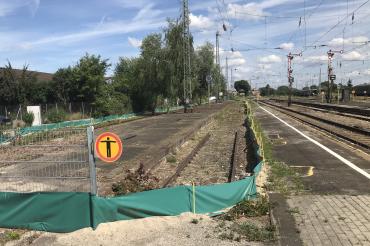 Bahngleise am Bahnhof Nördlingen