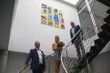 Unser Bild zeigt v.l.n.r Geschäftsführer Günter Schwendner, Rebecca Ruf und den stellv. Geschäftsführer Manfred Steger.