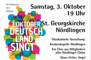 Plakat Nördlingen für "3. Oktober - Deutschland singt"