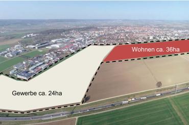 Geplante Flächen für Wohnpark Ost Nördlingen