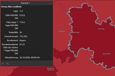 Karte Corona Donau-Ries