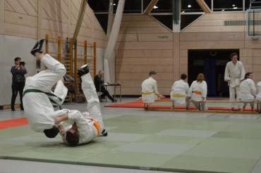 Ju-Jutsu-Training in einer Sporthalle