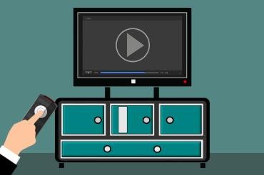 Grafik eines Fernsehers mit Streaming