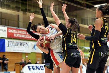 Angels-Spielerin Nani Ilmberger erwartet auch in Halle wieder eine enge Kiste wie zuletzt gegen Saarlouis.