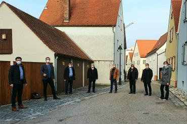 Rundgang der CSU Fraktion von links: Jörg Schwarzer, Steffen Höhn, Thomas Knie, Dr. Heinrich Richter, Markus Landenberger-Schneider, Gerhard Feldmeier, Hans Puffer, Maximiliane Böckh