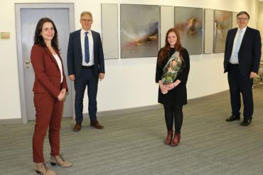 Das Bild zeigt zeigt von links: Ute Kotanko, Bernhard Ströbele, Lena Hübner, Paul Ritter.