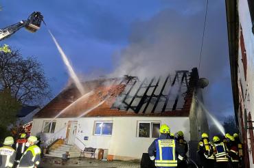 Das Bild zeigt den gelöschten Brand in Amerbach. 
