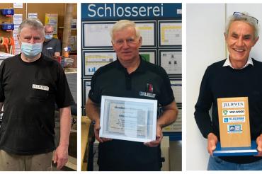 Das Bild zeigt Gerhard Frömel, Alfred Randi und Rudi Oesterle.