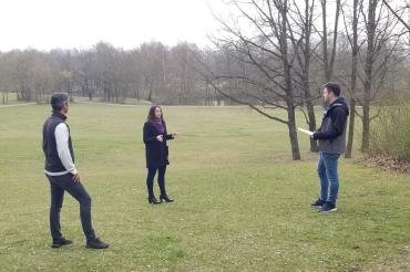 Das Bild zeigt von links nach rechts Steffen Höhn (CSU), Julia Völkl (JU) und Jakob Forster (JU). 