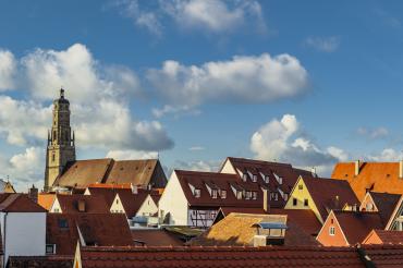 Bild über den Dächern von Nördlingen. 
