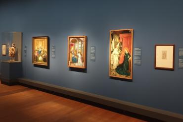 Friedrich Herlins "Verkündigung" aus dem Hochaltar von St. Georg wird aktuell in der Berliner Gemäl-degalerie ausgestellt.