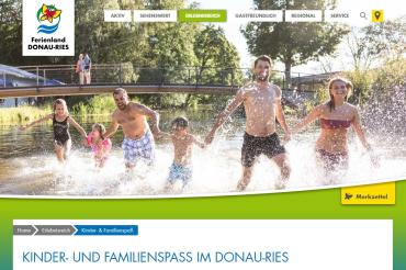 Screenshot von www.ferienland-donau-ries.de, Kinder- und Familienspaß