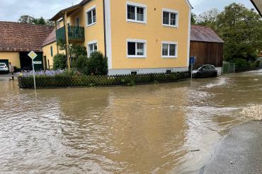 Überflutete Straße