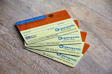 Das Bild zeigt den Organspendeausweis. 