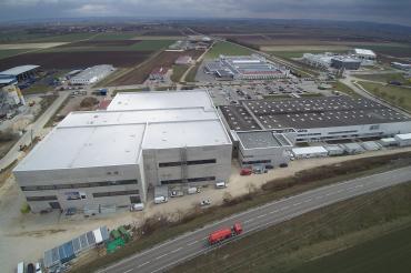 Luftansicht des Varta-Standorts Nördlingen