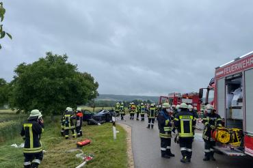 Am Morgen ereignete sich nahe Wörnitzstein ein schwerer Verkehrsunfall. 