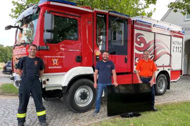 Christoph Mayer (Kommandant), Patrick Schüler (KFZ Schüler) und Ulrich Wolf (Schreinerei Wolf).