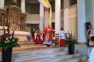 Abt Johannes Schaber zelebrierte zusammen mit Pfarrer Benjamin Beck den Festgottesdienst. 