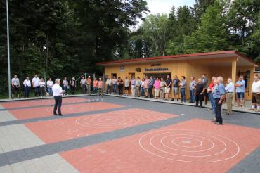 Auf dem Bild zu sehen die Einweihung des Stockplatz in Münster