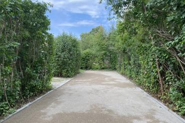 Auf dem Bild zu sehen das Bocciafeld im Johannisgraben.