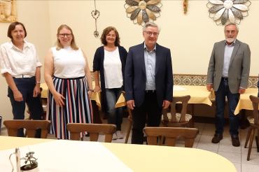 Auf dem Bild zu sehen Anita Dirtheuer, Veronika Skutta, Andrea Vogel, Werner Luther, Dr. Sigmund Böckh, Susanne Schaffer, Karl Schaffer.