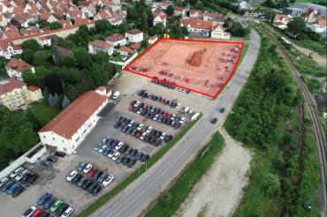 Das Bild zeigt das Döderlein-Gelände aus der Vogelperspektive. 