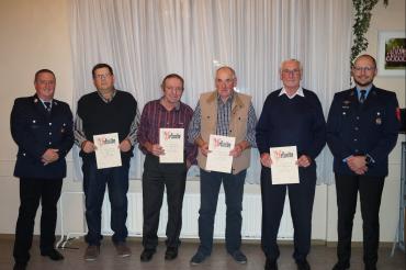 Von links: Martin Dirr, Adelbert Steinle, Johann Friedl, Helmut Kühling, Fritz Rühl, Johannes Mauderer