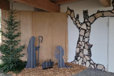 Das Bild zeigt die Weihnachtskrippe im Blossenauer Kräuterhäusl.