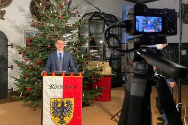 David Wittner bei Neujahrsansprache vor der Kamera