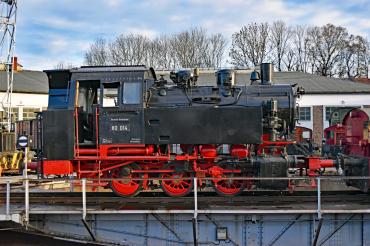 Eine Dampflok im Bayerischen Eisenbahnmuseum in Nördlingen.